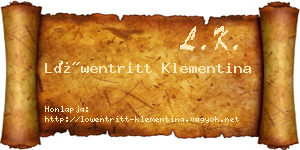 Löwentritt Klementina névjegykártya